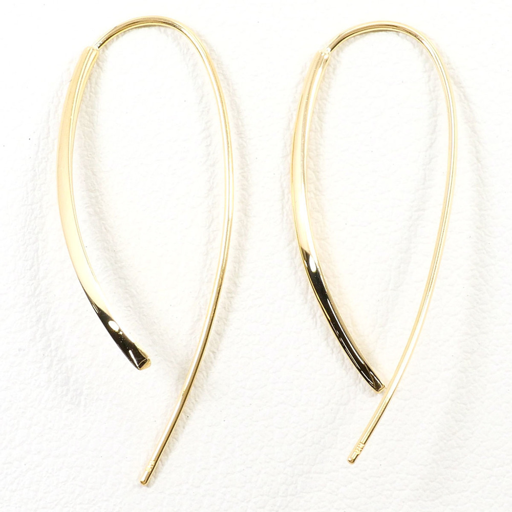 18K (18-karat) Yellow Gold Earrings, Total Weight 1.3g, Jewelry
